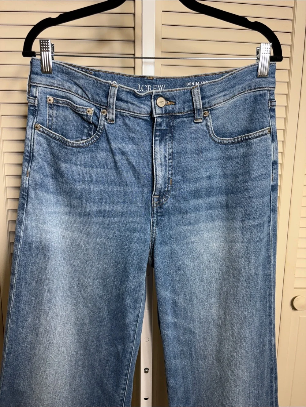 J. Crew Denim Trouser Blue Jean Wide Leg Size 29